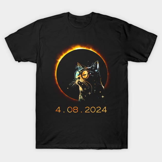 Cat EClipse 4.08.2024 T-Shirt by Sunset beach lover